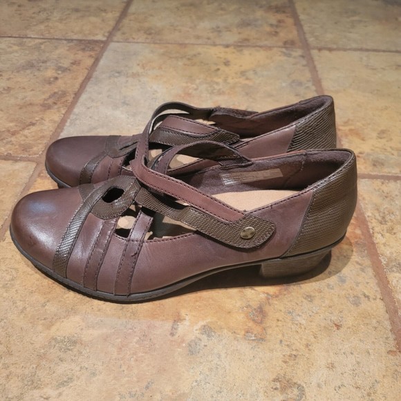 Womens 10 Earth Origins Marietta Macey Pumps Brown Leather 2" Heels Arch Support - Picture 3 of 10